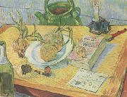 Still life:Drawing Board,Pipe,Onions and Sealing-Wax (nn04) Vincent Van Gogh